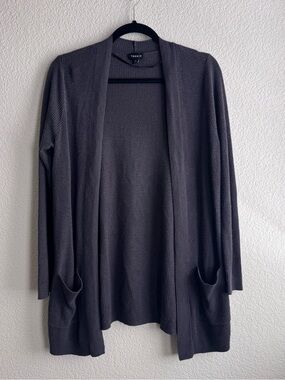 Torrid Charcoal Open-Front Ribbed Sweater Cardigan | 00X